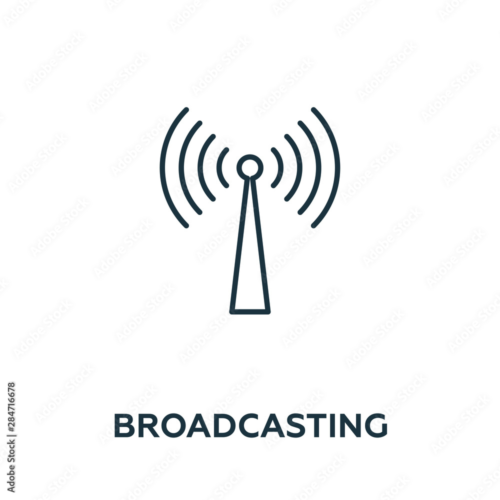 Poster broadcasting vector icon symbol. creative sign from advertising icons collection. filled flat broadc