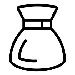 Coins bag icon. Outline coins bag vector icon for web design isolated on white background