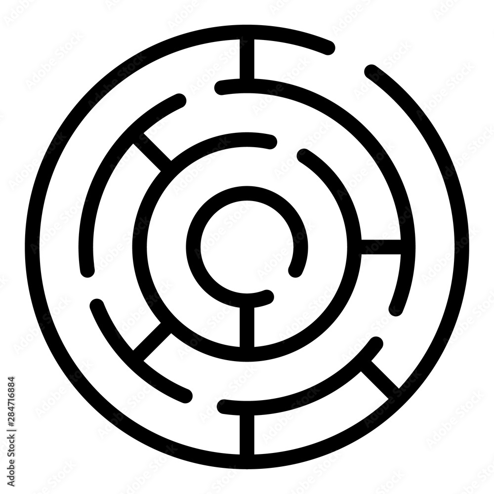 Poster quest labyrint icon. outline quest labyrint vector icon for web design isolated on white background