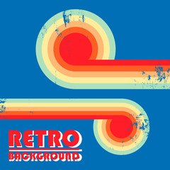 Retro design background with twisted colored stripes and vintage grunge texture © bobnevv