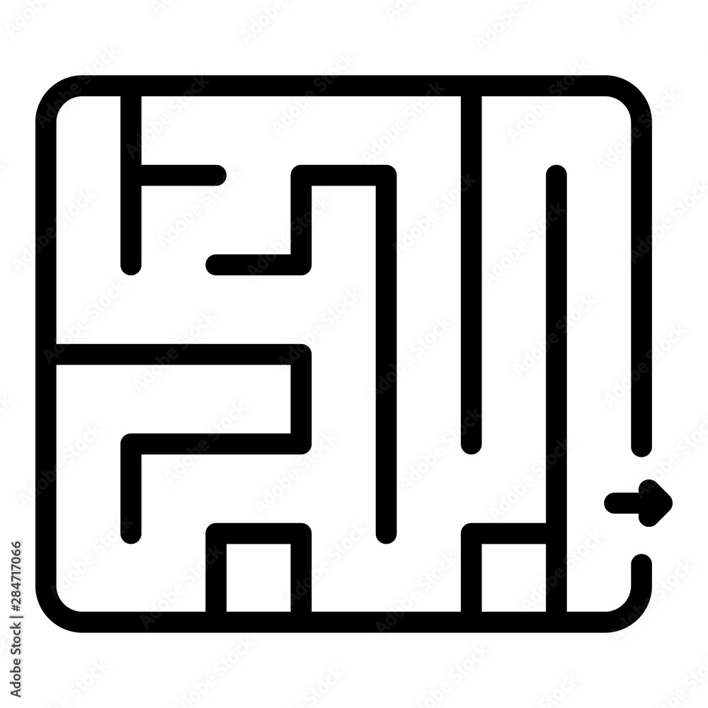 Poster quest room labyrint icon. outline quest room labyrint vector icon for web design isolated on white b