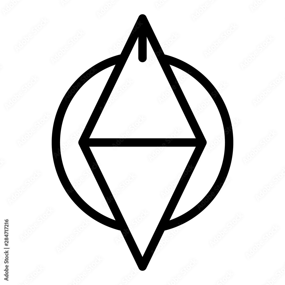 Aufkleber quest compass icon. outline quest compass vector icon for web design isolated on white background