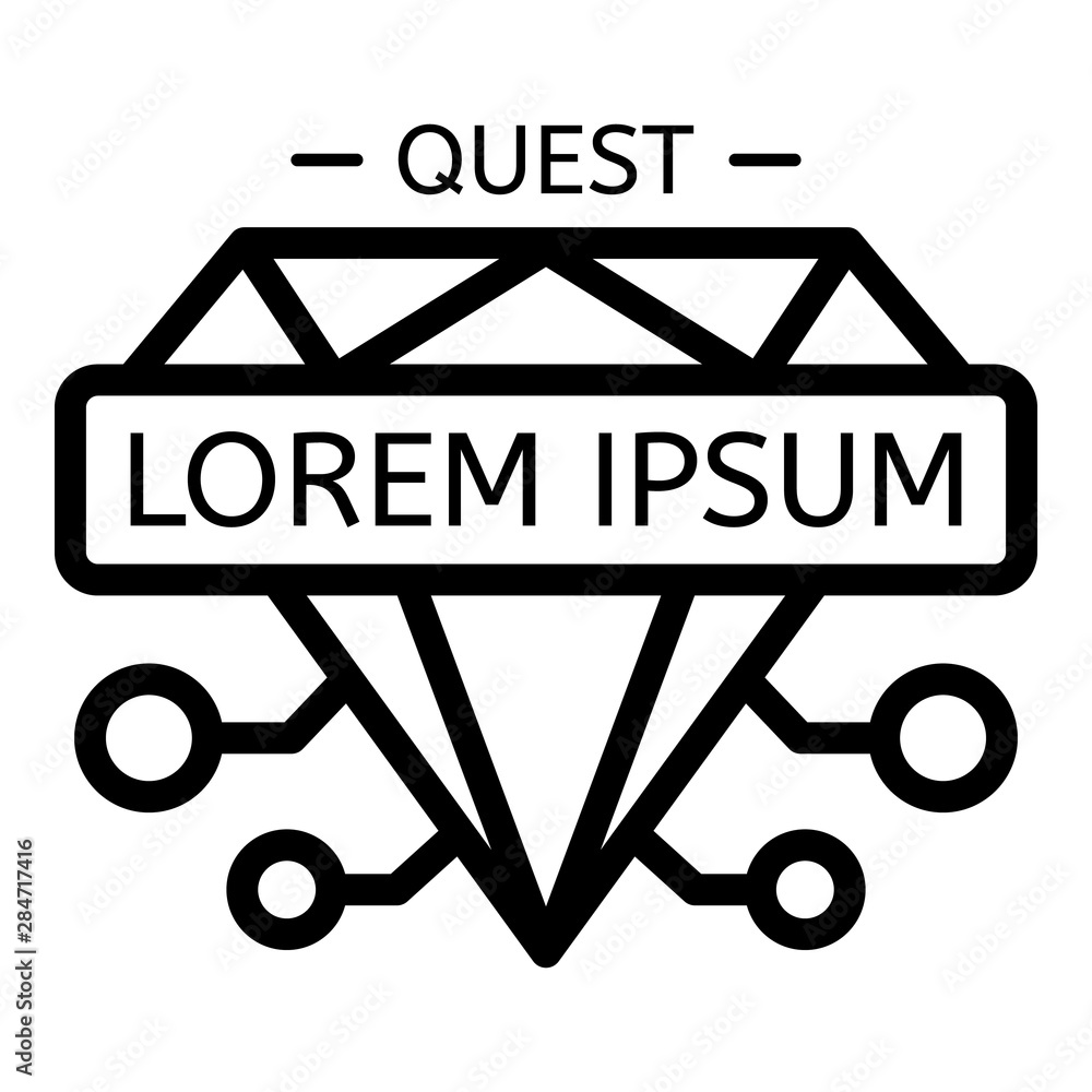 Poster diamond quest icon. outline diamond quest vector icon for web design isolated on white background