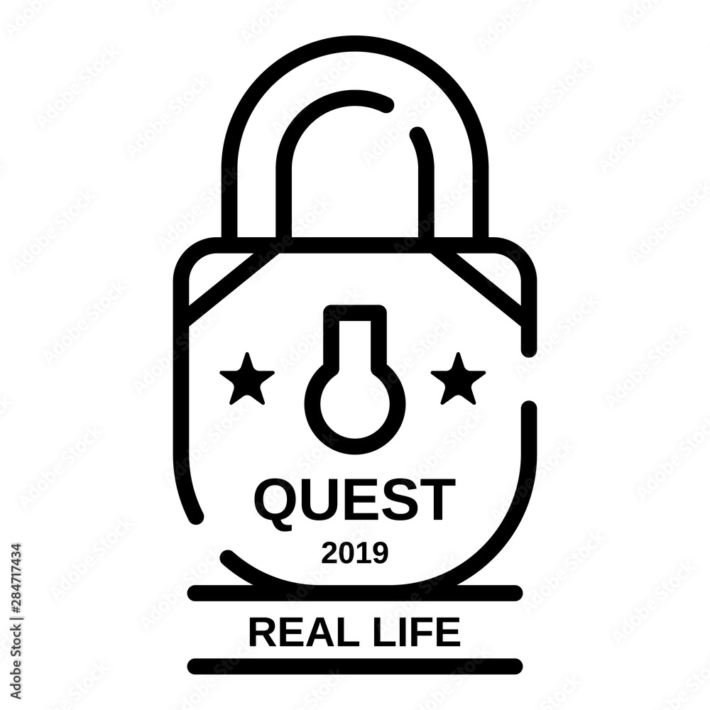 Poster padlock quest real life icon. outline padlock quest real life vector icon for web design isolated on