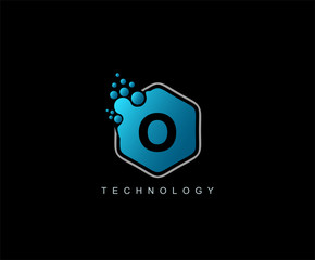 Hexagon Techno O Letter Logo. Modern Hexagon molecular shape.