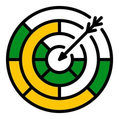 Quest target arrow icon. Outline quest target arrow vector icon for web design isolated on white background