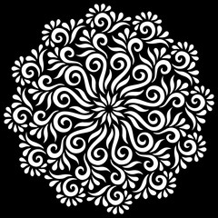 Pattern mandala white stencil doodles sketch