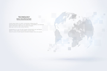 Abstract technology background Hi-tech communication concept futuristic digital innovation background for global web, connection, science. Vector illustration