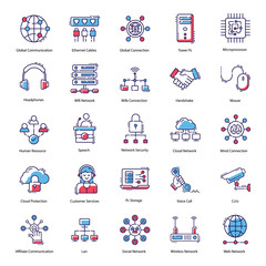 Networking Flat Icons Pack 