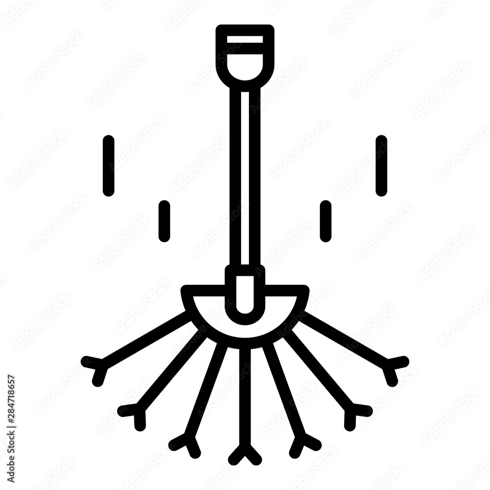 Poster leaf rake icon. outline leaf rake vector icon for web design isolated on white background