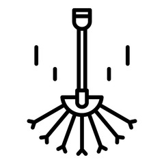 Leaf rake icon. Outline leaf rake vector icon for web design isolated on white background