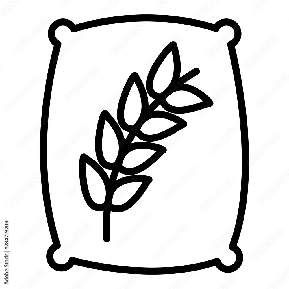 Poster wheat sack icon. outline wheat sack vector icon for web design isolated on white background