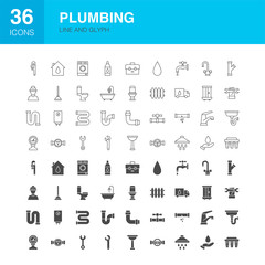 Plumbing Line Web Glyph Icons