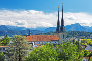 Fototapeta na wymiar Luzern city center panorama, Switzerland