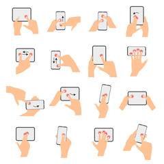 Obraz na płótnie Canvas Touchscreen hand gestures collection