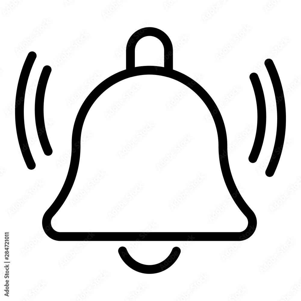 Poster notification bell icon. outline notification bell vector icon for web design isolated on white backg