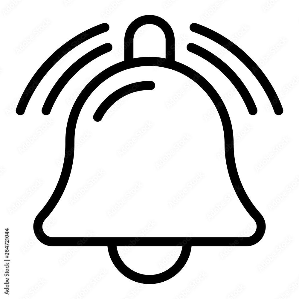 Poster bell notification sound icon. outline bell notification sound vector icon for web design isolated on