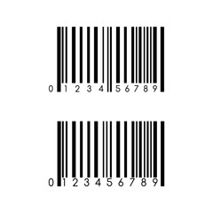 Barcode vector icon template. Item scan mark for products manufactory.