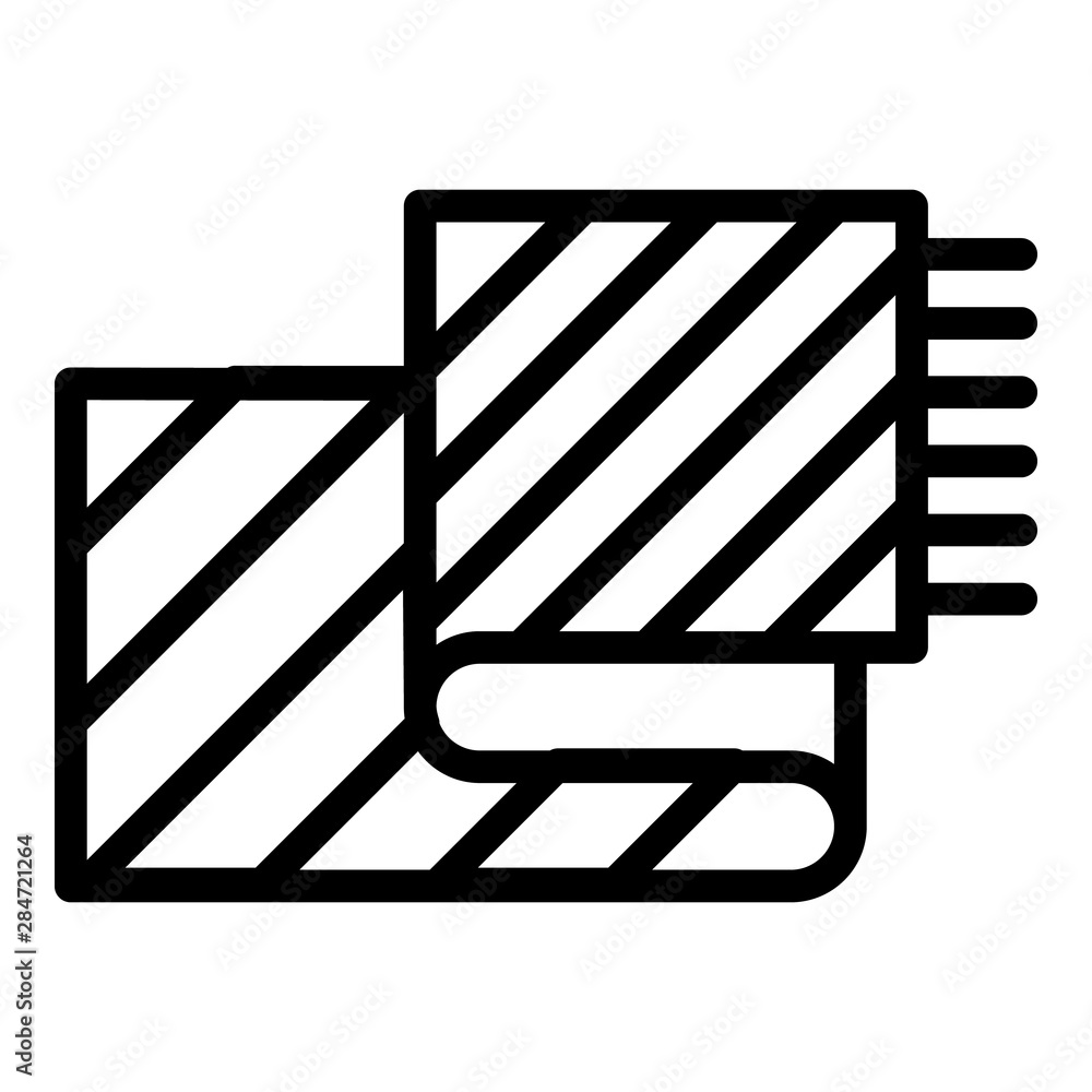 Aufkleber waffle towel icon. outline waffle towel vector icon for web design isolated on white background