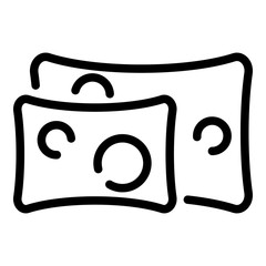 Bath mats icon. Outline bath mats vector icon for web design isolated on white background