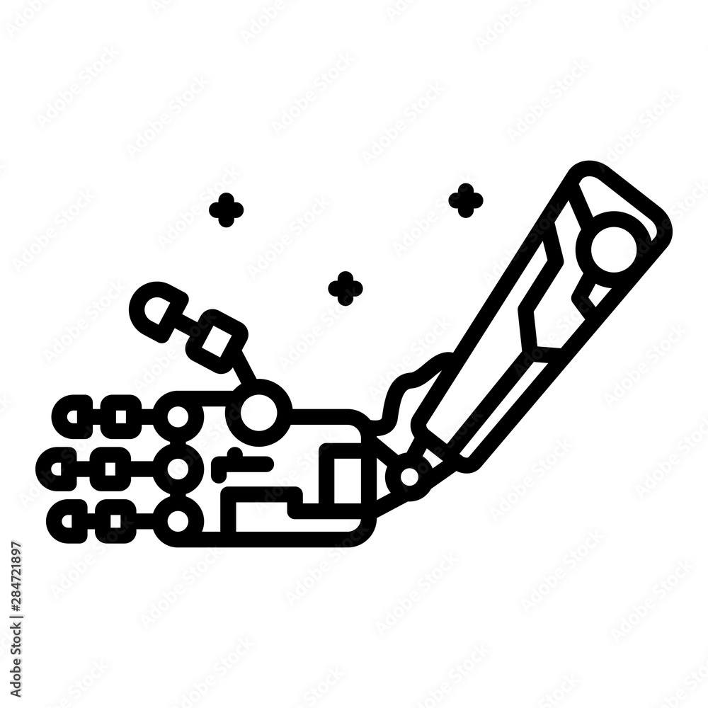 Poster robot arm icon. outline robot arm vector icon for web design isolated on white background