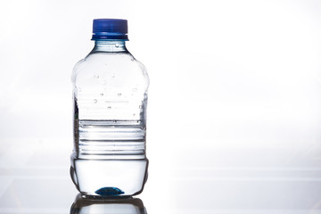 Pure drinking water in a plastic bottle.