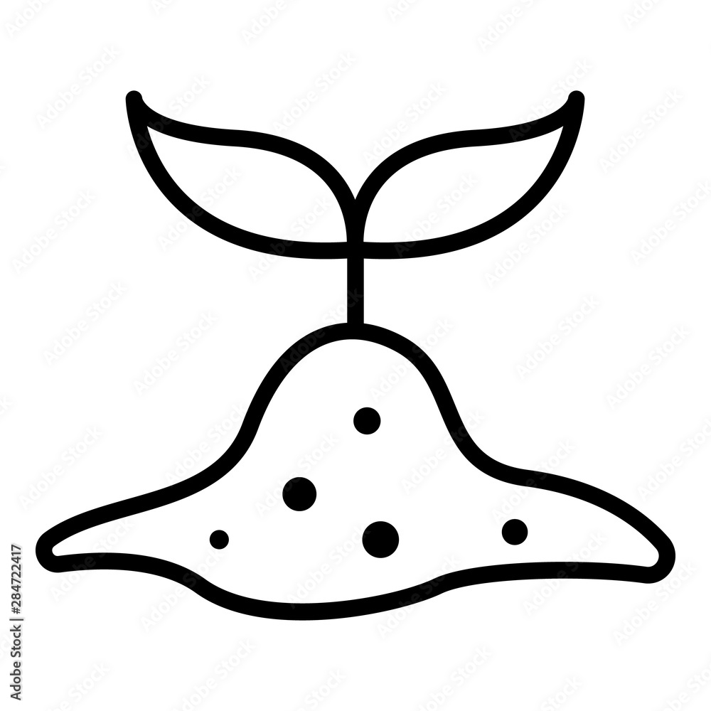 Aufkleber sprouted seedling icon. outline sprouted seedling vector icon for web design isolated on white backg