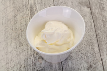 Sour cream in the bowl