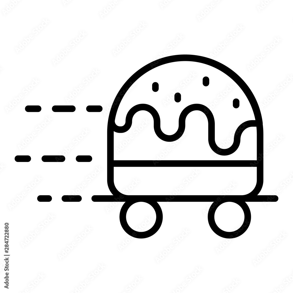 Poster wheeled hamburger icon. outline wheeled hamburger vector icon for web design isolated on white backg