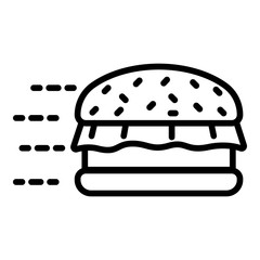 Fast food burger icon. Outline fast food burger vector icon for web design isolated on white background