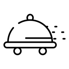 Wheeled tray icon. Outline wheeled tray vector icon for web design isolated on white background