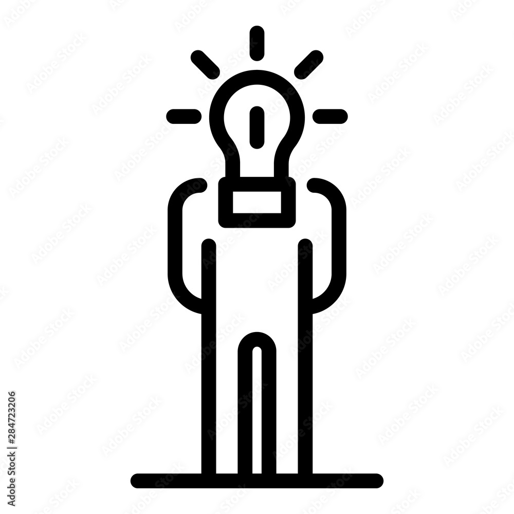 Poster idea man icon. outline idea man vector icon for web design isolated on white background