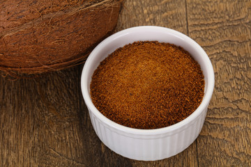 Coconut brown sugar in the bowl