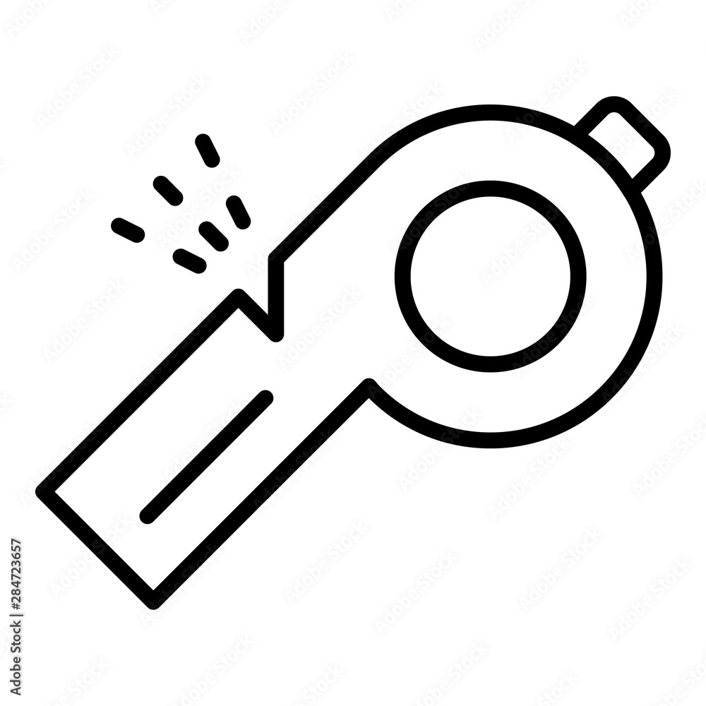Poster trainer whistle icon. outline trainer whistle vector icon for web design isolated on white backgroun