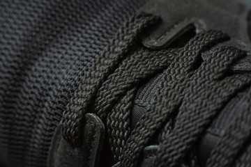 Sports shoes sneakers designed mainly for sports or other types of exercise. Detail of sneakers closeup