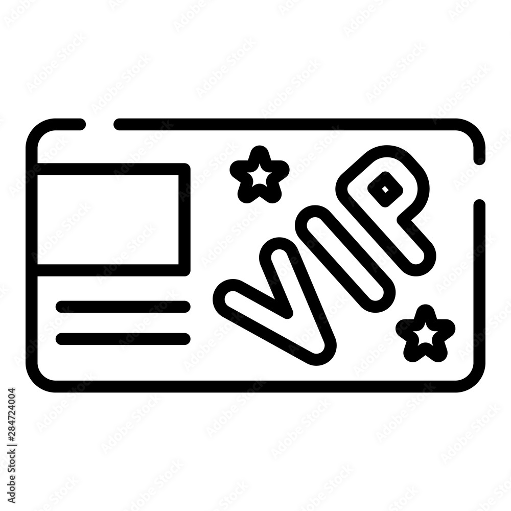 Poster vip card icon. outline vip card vector icon for web design isolated on white background