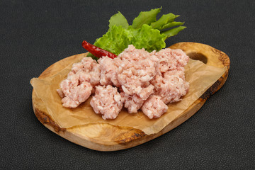 Homemade pork minced meat for cooking