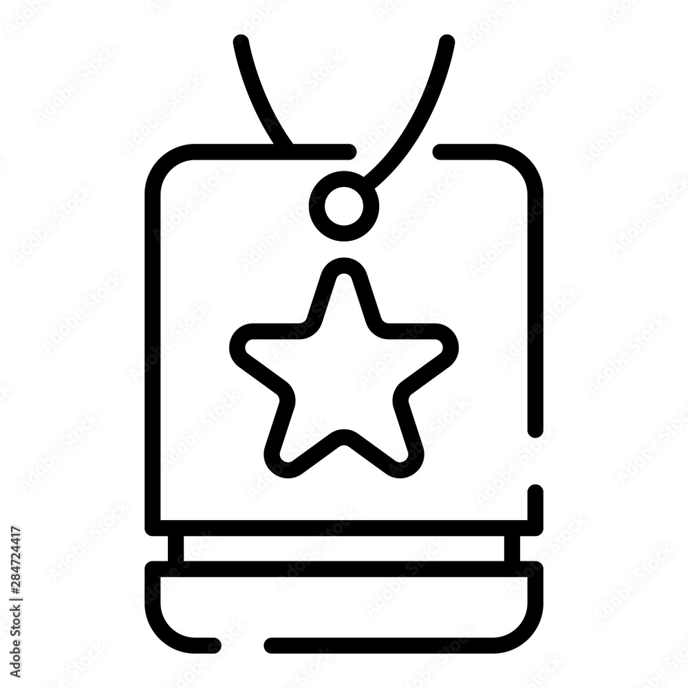 Poster badge with a star icon. outline badge with a star vector icon for web design isolated on white backg