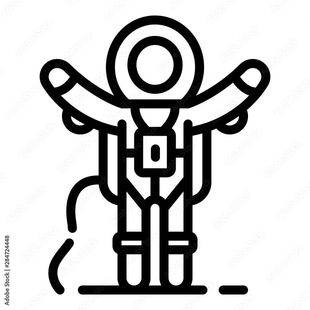 Aufkleber astronaut hands up icon. outline astronaut hands up vector icon for web design isolated on white bac