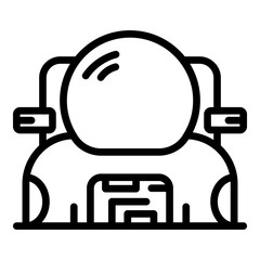 Spacesuit with knapsack icon. Outline spacesuit with knapsack vector icon for web design isolated on white background