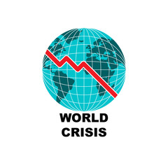 World Crisis. Financial Crisis. Bank default. - Vector