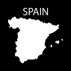 Spain map sign. on a black background