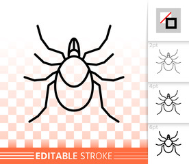 Mite acarus bug simple black line vector icon