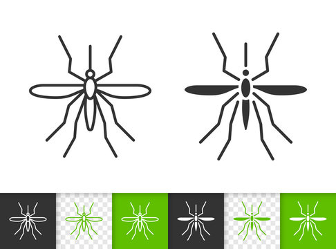 Mosquito simple bug black line insect vector icon