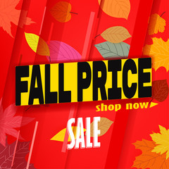 Shopping sale banner template. Fall price