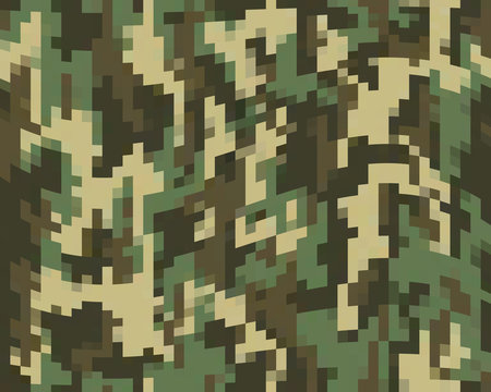 Digital fashionable camouflage pattern, fashion design. Seamless illustration