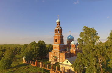 Fototapeta na wymiar Church of our lady mother of Kazan in Smolyarova, Tatarstan, Russia