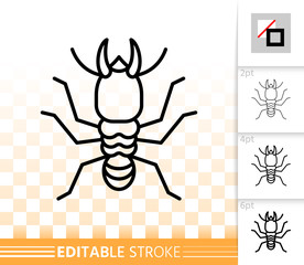 Termite simple black line insect bug vector icon