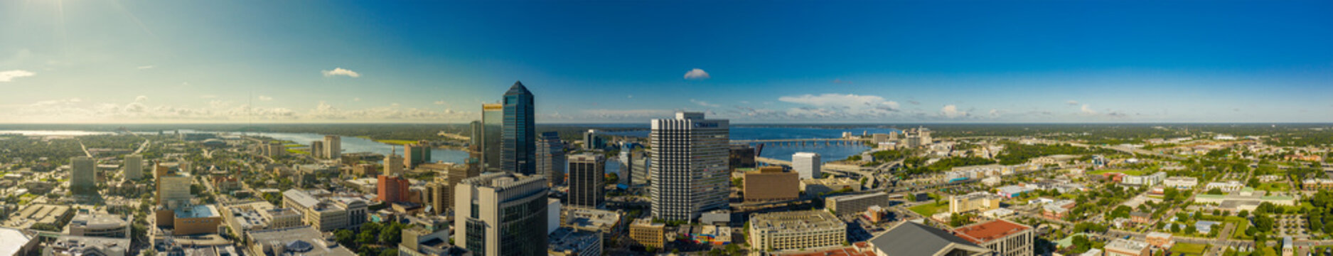 Aerial panorama Downtown Jacksonville  Florida USA