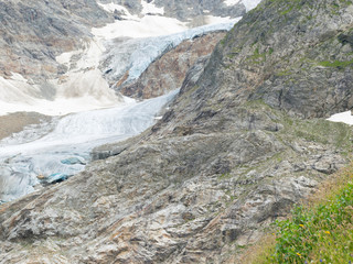 very beautiful landscape on Sustenpass, Stein Glacier in Swiss alps in summer.
